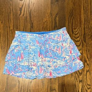 Lilly Pulitzer Blue and Pink Sailboat Skirt